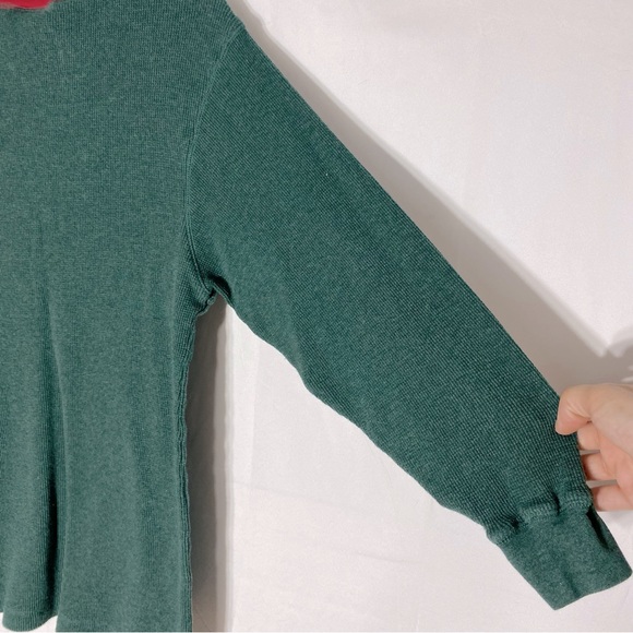 Disney Green Waffle Long Sleeve Thermal Shirt W Embroidered Mickey S - Picture 11 of 13